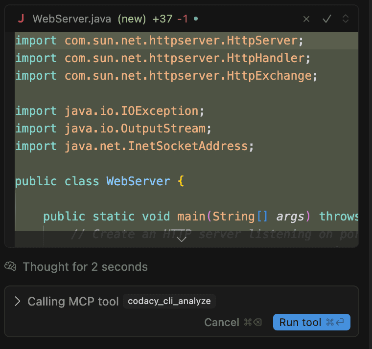 response to the webserver creation using AI