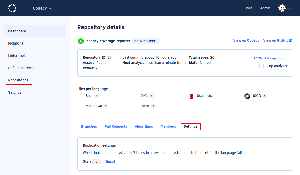 Resetting the failed duplication analysis